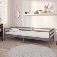 Divano Letto con Materasso 90x200 cm Grigio in Legno di Pino cod mxl 41830