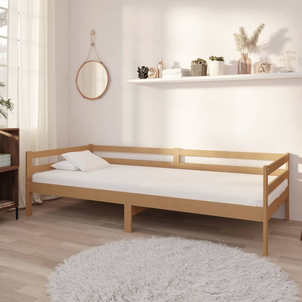 Divano Letto con Materasso 90x200 cm Miele in Legno di Pino cod mxl 60724