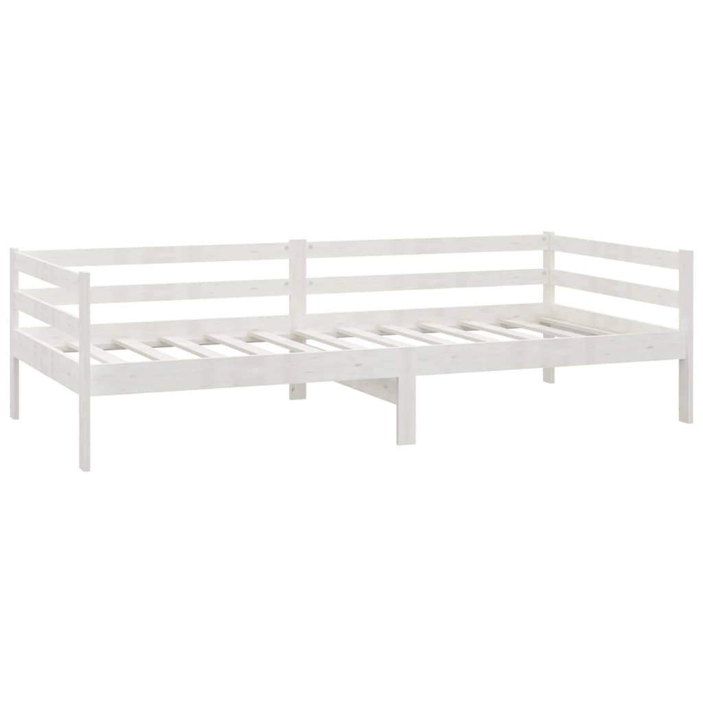 Divano Letto con Materasso 90x200 cm Bianco in Legno di Pino cod mxl 64678