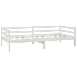 Divano Letto con Materasso 90x200 cm Bianco in Legno di Pino cod mxl 64678