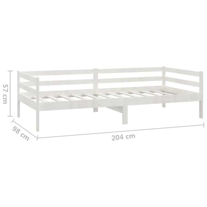 Divano Letto con Materasso 90x200 cm Bianco in Legno di Pino cod mxl 64678