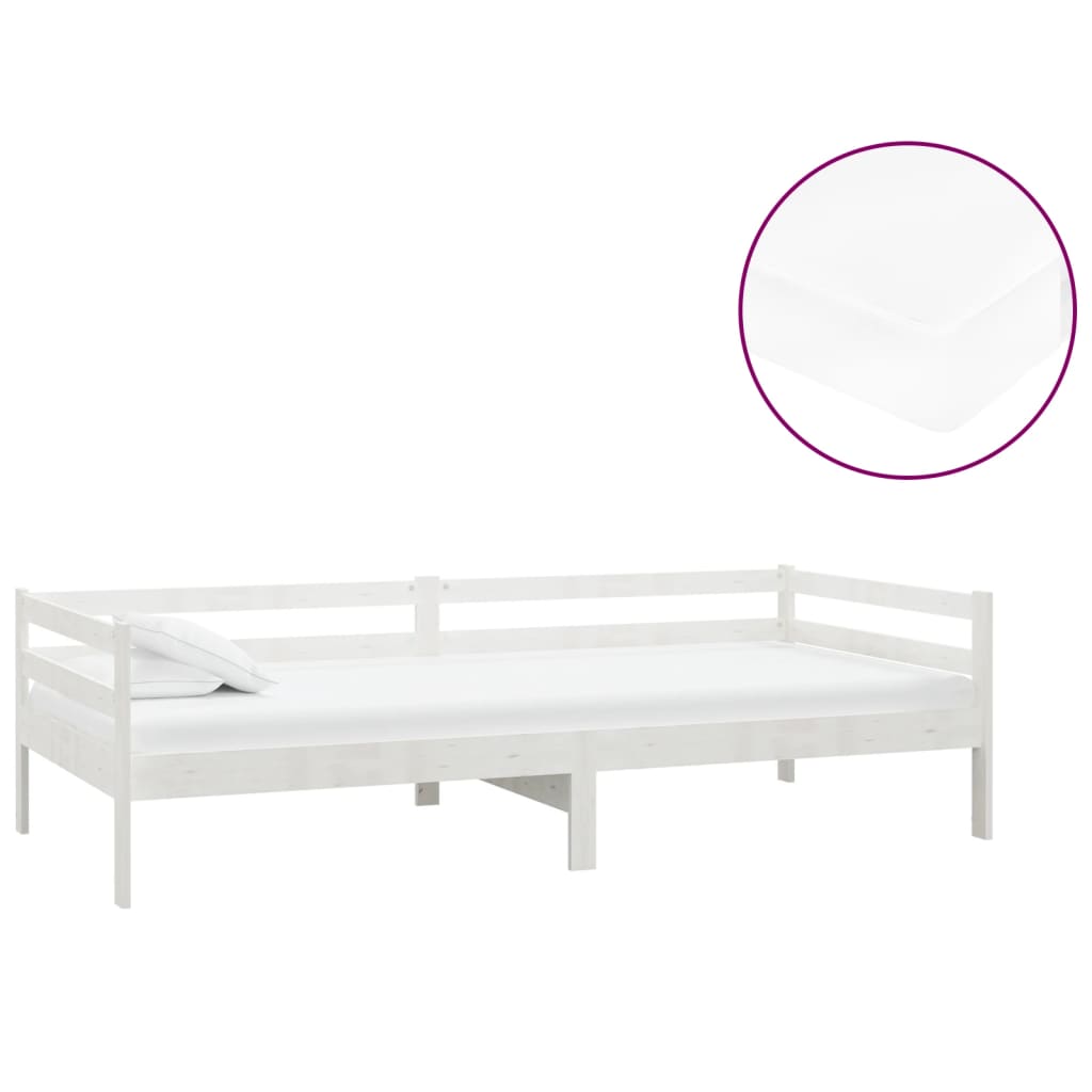 Divano Letto con Materasso 90x200 cm Bianco in Legno di Pino cod mxl 61928