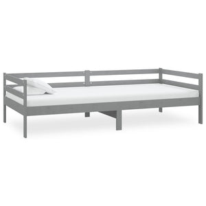 Divano Letto con Materasso 90x200 cm Grigio in Legno di Pino 3083576