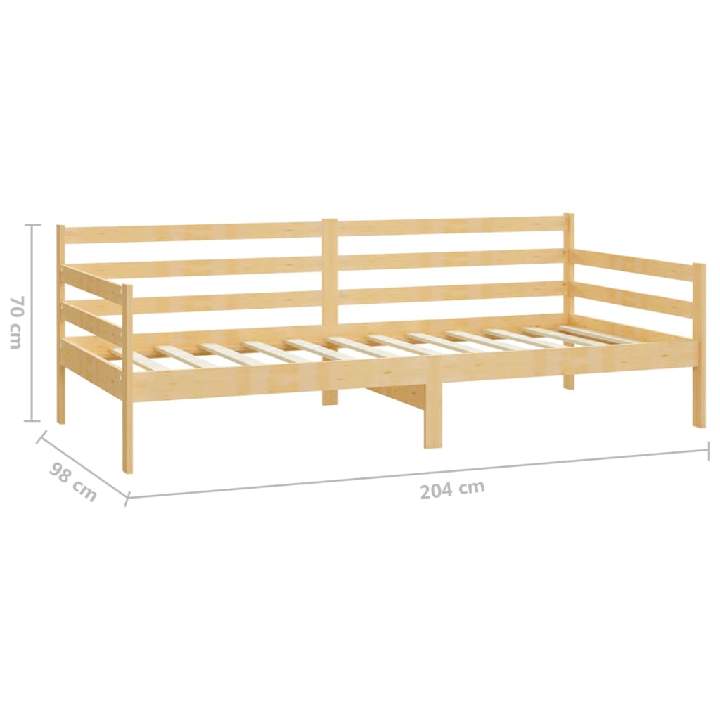 Divano Letto con Materasso 90x200 cm Legno Massello di Pino 3083579