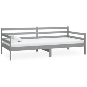 Divano Letto con Materasso 90x200 cm Grigio in Legno di Pino cod mxl 63720