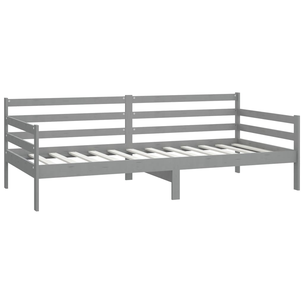 Divano Letto con Materasso 90x200 cm Grigio in Legno di Pino cod mxl 63720