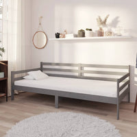 Divano Letto con Materasso 90x200 cm Grigio in Legno di Pino cod mxl 63720