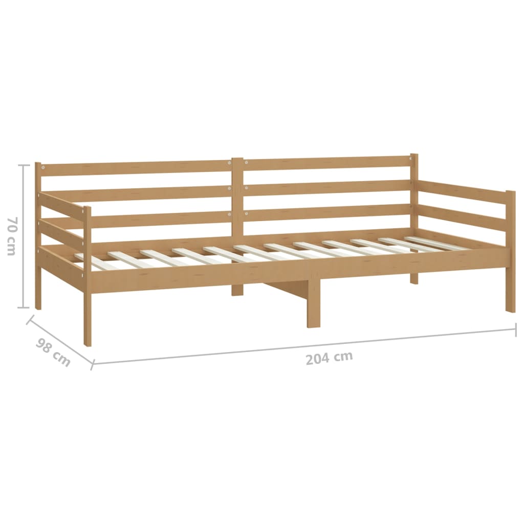 Divano Letto con Materasso 90x200 cm Miele in Legno di Pino cod mxl 64897