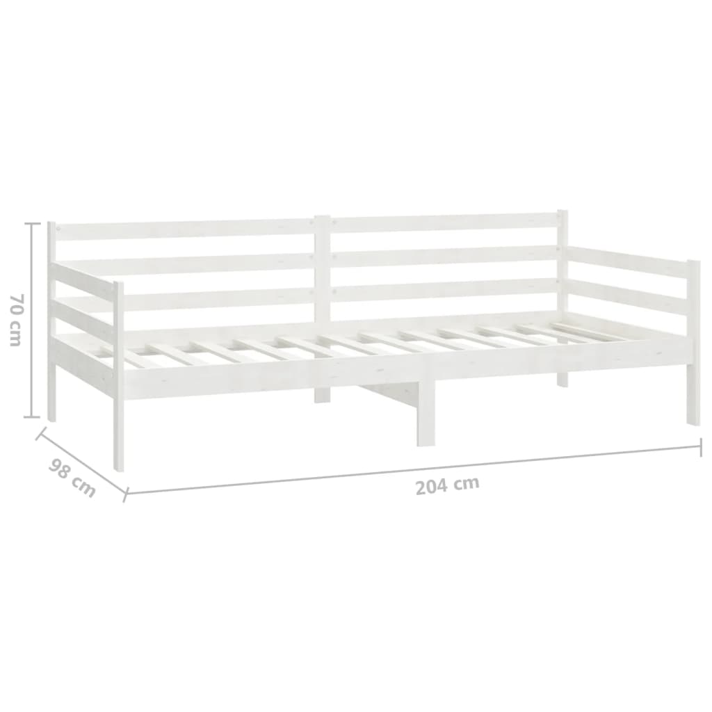 Divano Letto con Materasso 90x200 cm Bianco in Legno di Pino cod mxl 58971