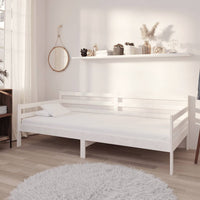 Divano Letto con Materasso 90x200 cm Bianco in Legno di Pino cod mxl 58971