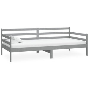 Divano Letto con Materasso 90x200 cm Grigio in Legno di Pino cod mxl 61179