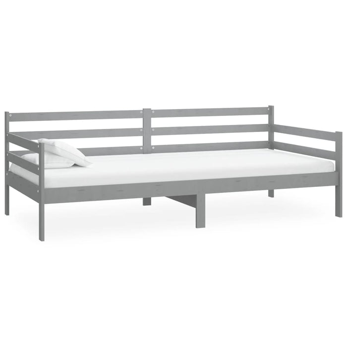 Divano Letto con Materasso 90x200 cm Grigio in Legno di Pino cod mxl 61179