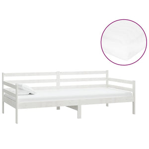 Divano Letto con Materasso 90x200 cm Bianco in Legno di Pino cod mxl 58938