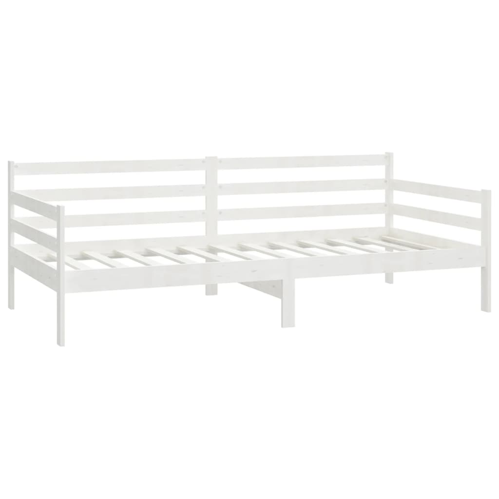 Divano Letto con Materasso 90x200 cm Bianco in Legno di Pino cod mxl 58938