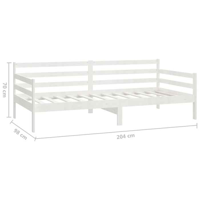 Divano Letto con Materasso 90x200 cm Bianco in Legno di Pino cod mxl 58938