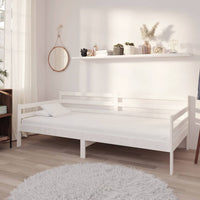 Divano Letto con Materasso 90x200 cm Bianco in Legno di Pino cod mxl 58938