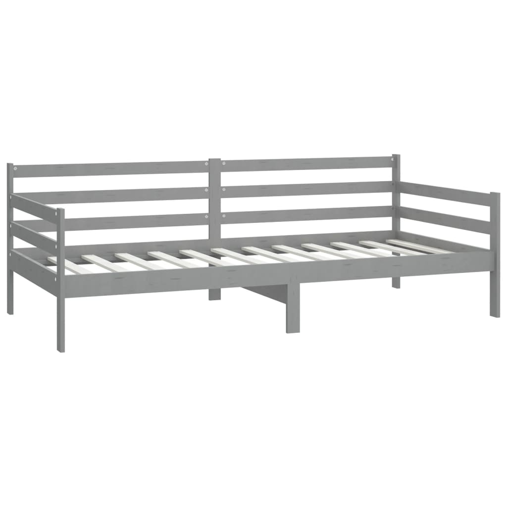 Divano Letto con Materasso 90x200 cm Grigio in Legno di Pino cod mxl 65299