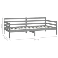 Divano Letto con Materasso 90x200 cm Grigio in Legno di Pino cod mxl 65299