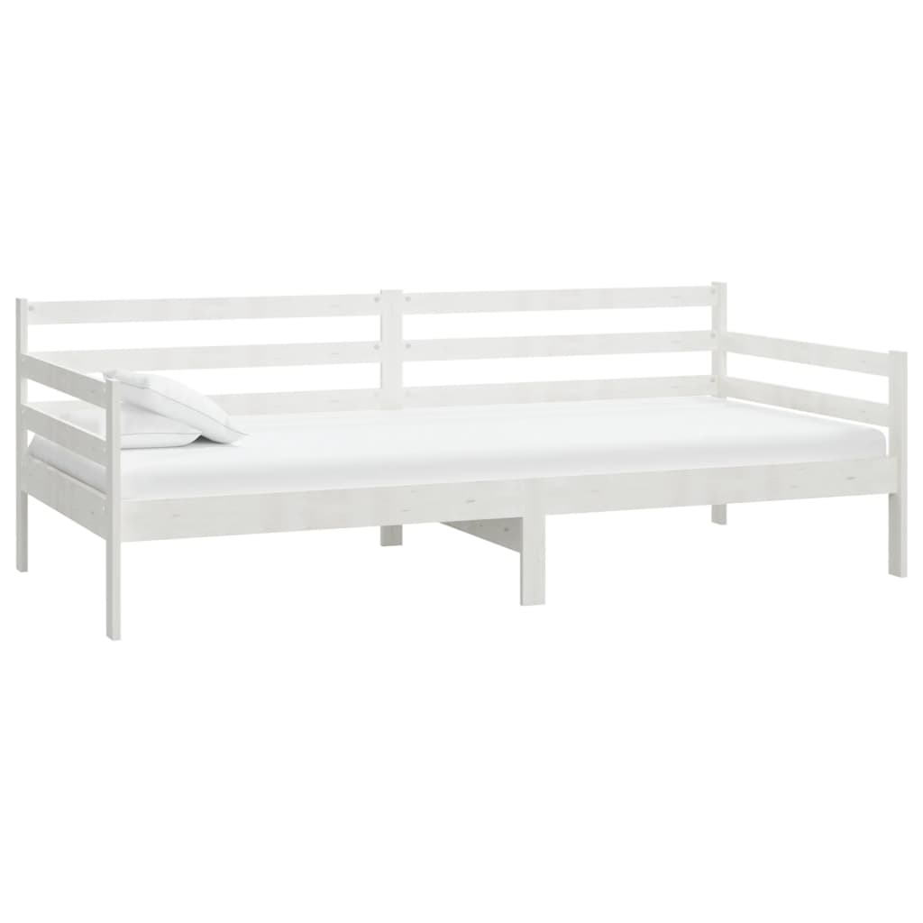 Divano Letto con Materasso 90x200 cm Bianco in Legno di Pino cod mxl 64632