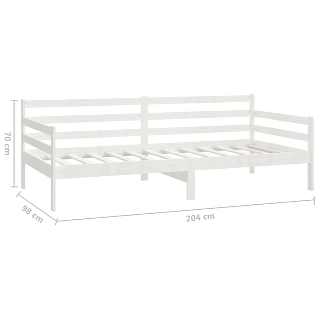 Divano Letto con Materasso 90x200 cm Bianco in Legno di Pino cod mxl 64632