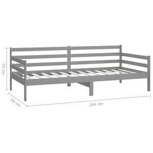 Divano Letto con Materasso 90x200 cm Grigio in Legno di Pino cod mxl 51274