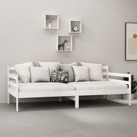 Divano Letto con Materasso 90x200 cm Bianco in Legno di Pino cod mxl 61929