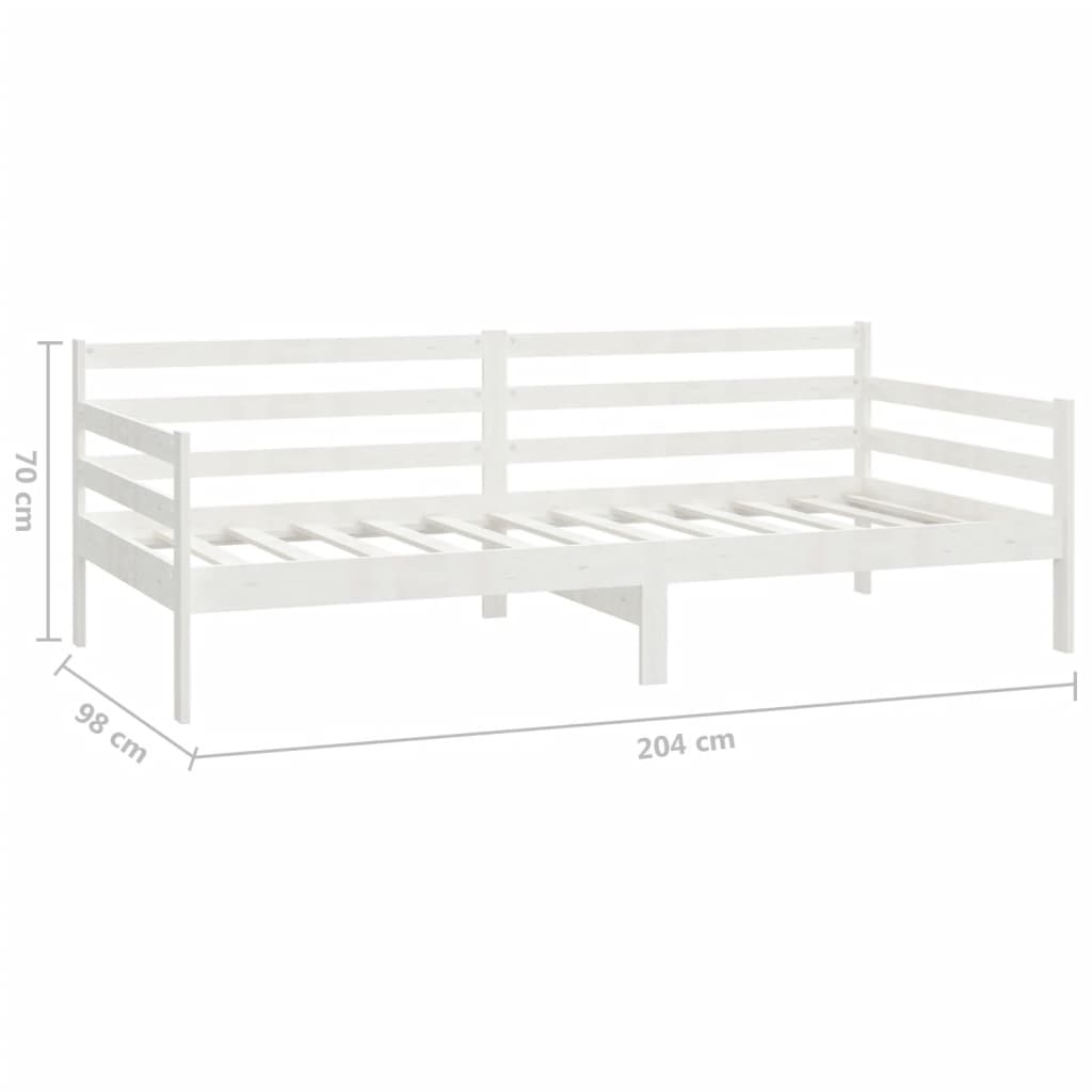 Divano Letto con Materasso 90x200 cm Bianco in Legno di Pino cod mxl 61929