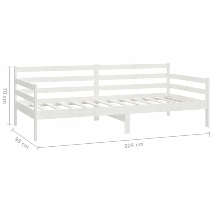 Divano Letto con Materasso 90x200 cm Bianco in Legno di Pino 3083600