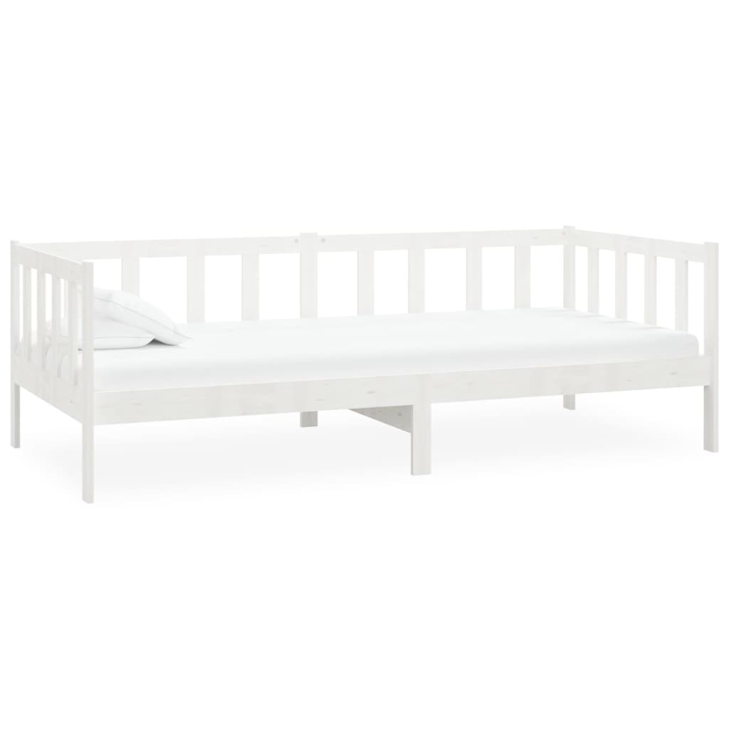 Divano Letto con Materasso 90x200 cm Bianco in Legno di Pino cod mxl 49481