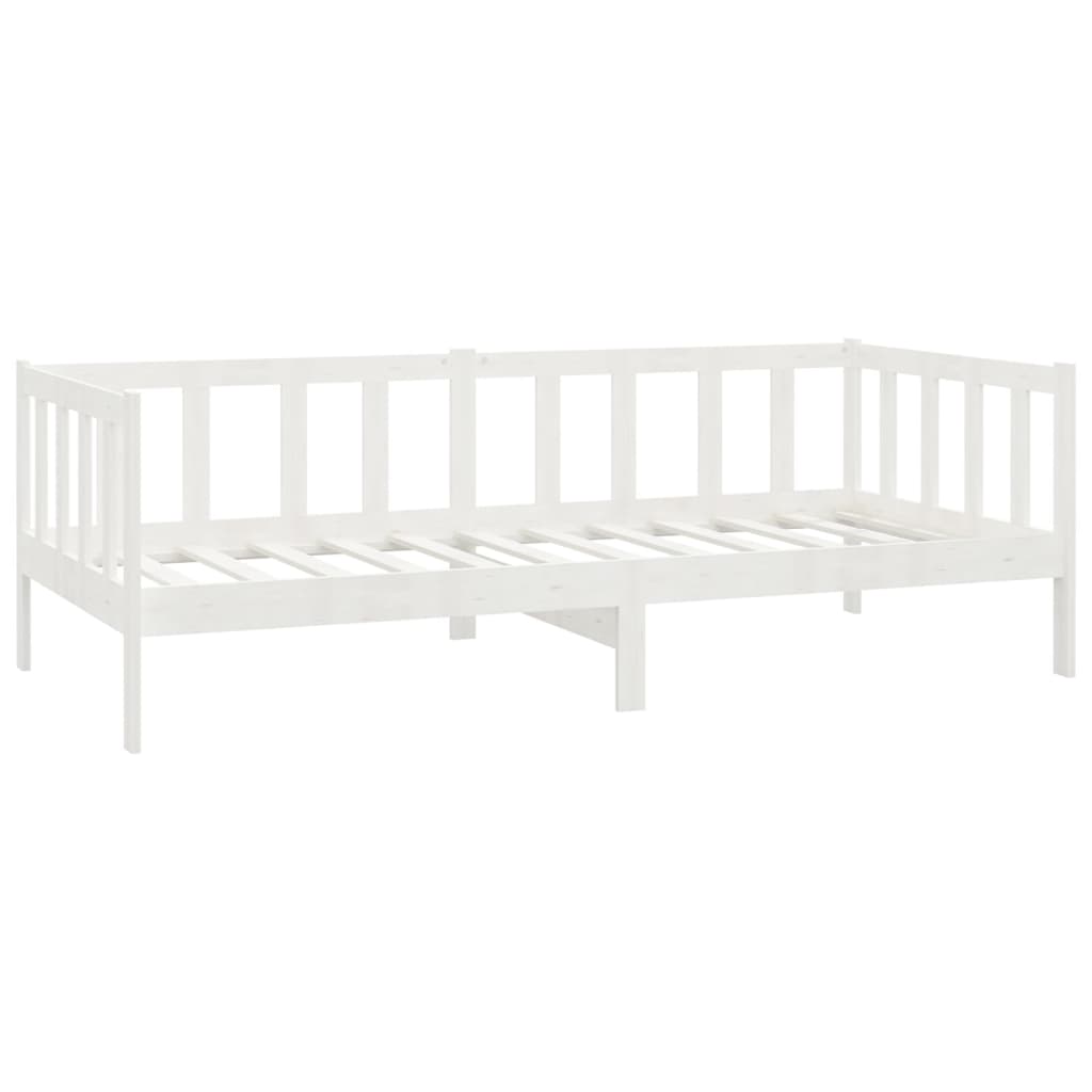 Divano Letto con Materasso 90x200 cm Bianco in Legno di Pino cod mxl 49481