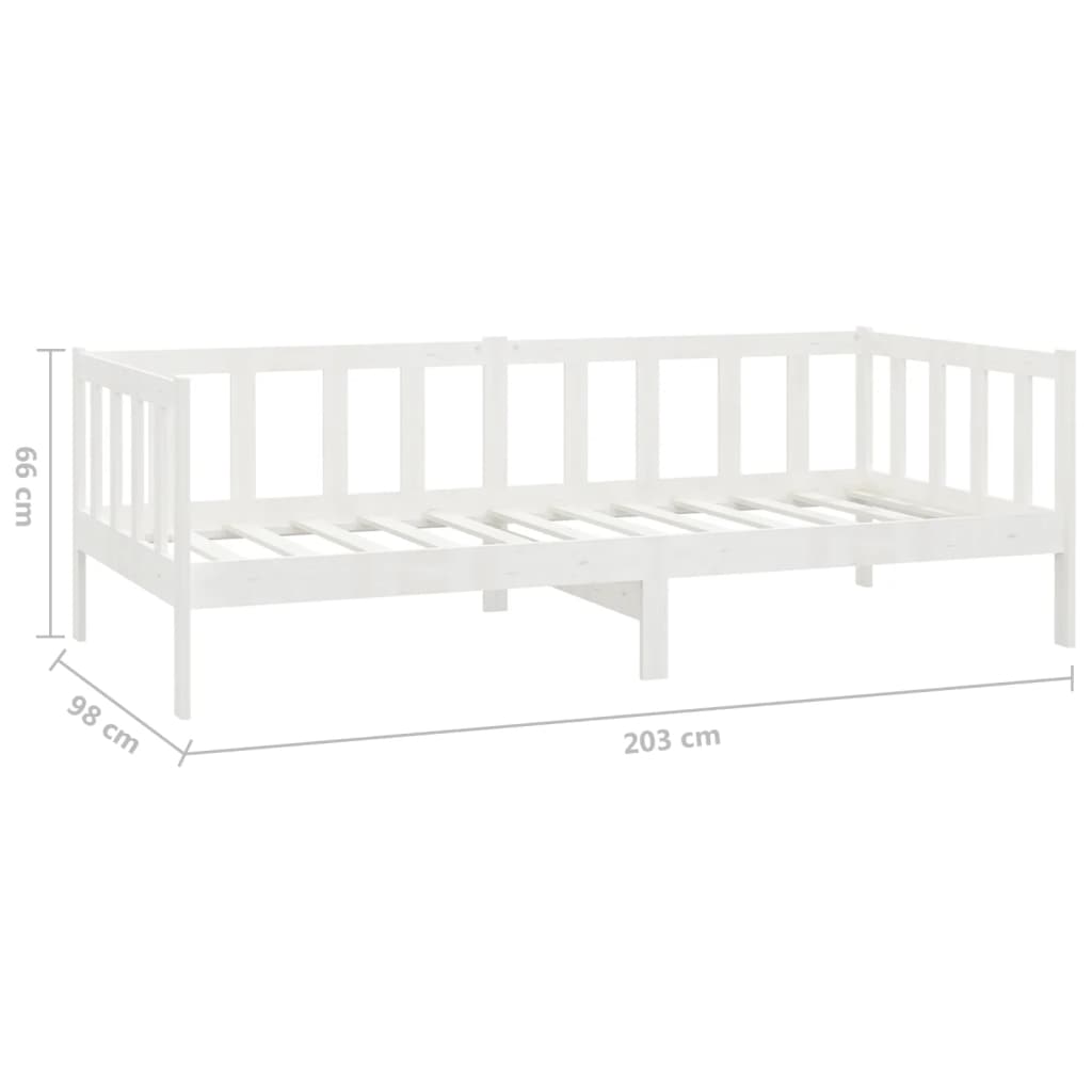 Divano Letto con Materasso 90x200 cm Bianco in Legno di Pino cod mxl 49481