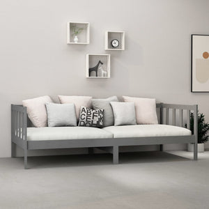 Divano Letto con Materasso 90x200 cm Grigio in Legno di Pino cod mxl 48269