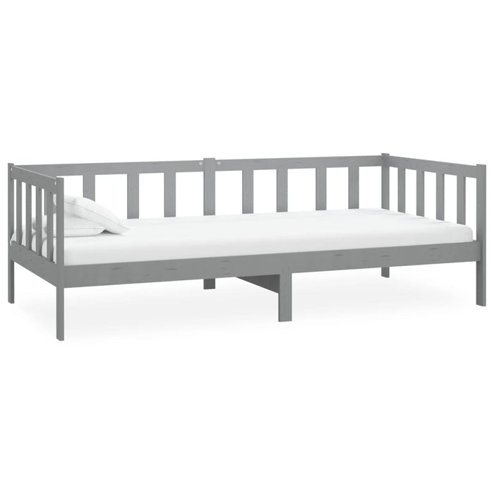 Divano Letto con Materasso 90x200 cm Grigio in Legno di Pino cod mxl 48269