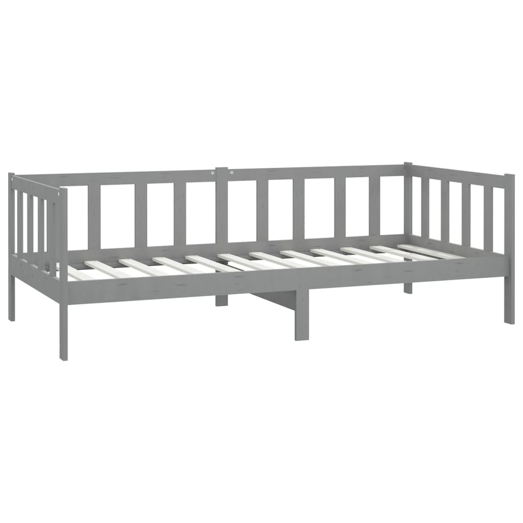 Divano Letto con Materasso 90x200 cm Grigio in Legno di Pino cod mxl 48269