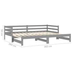 Dormeuse Estraibile 2x(90x200) cm Grigia in Legno di Pino cod mxl 64420