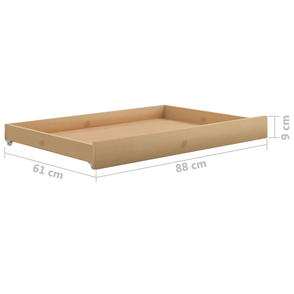 Divano Letto con Cassetti 90x200 cm Miele in Legno di Pino cod mxl 60725