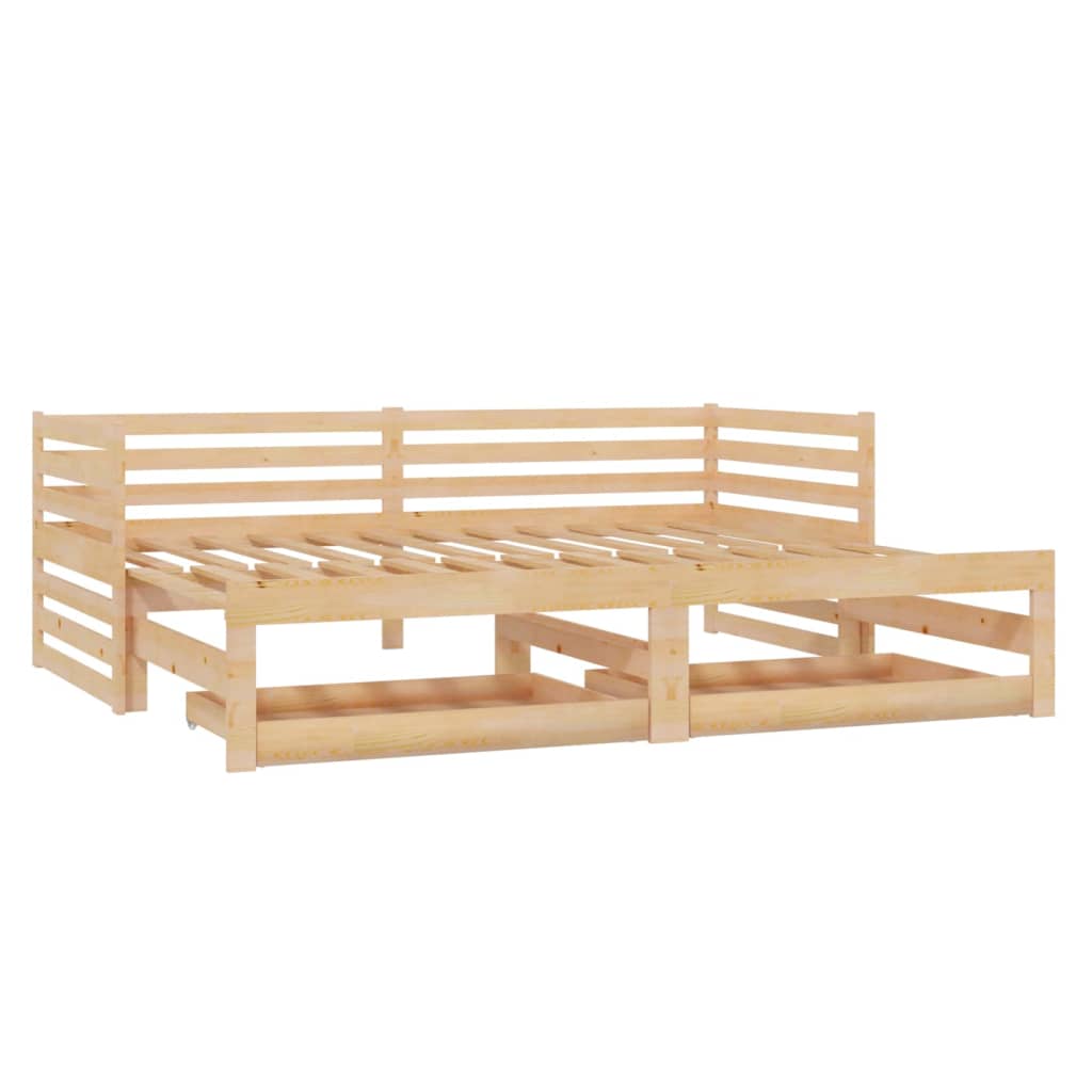 Dormeuse Estraibile 2x(90x200) cm in Legno Massello di Pino cod mxl 64503