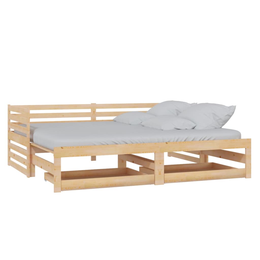 Dormeuse Estraibile 2x(90x200) cm in Legno Massello di Pino cod mxl 64503