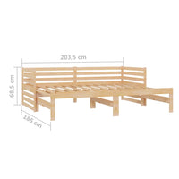 Dormeuse Estraibile 2x(90x200) cm in Legno Massello di Pino cod mxl 64503