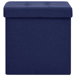 Sgabello con Contenitore Pieghevole Blu in Simil Lino cod mxl 49714