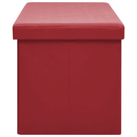 Panca Portaoggetti Pieghevole Rosso Vino in PVC 338800