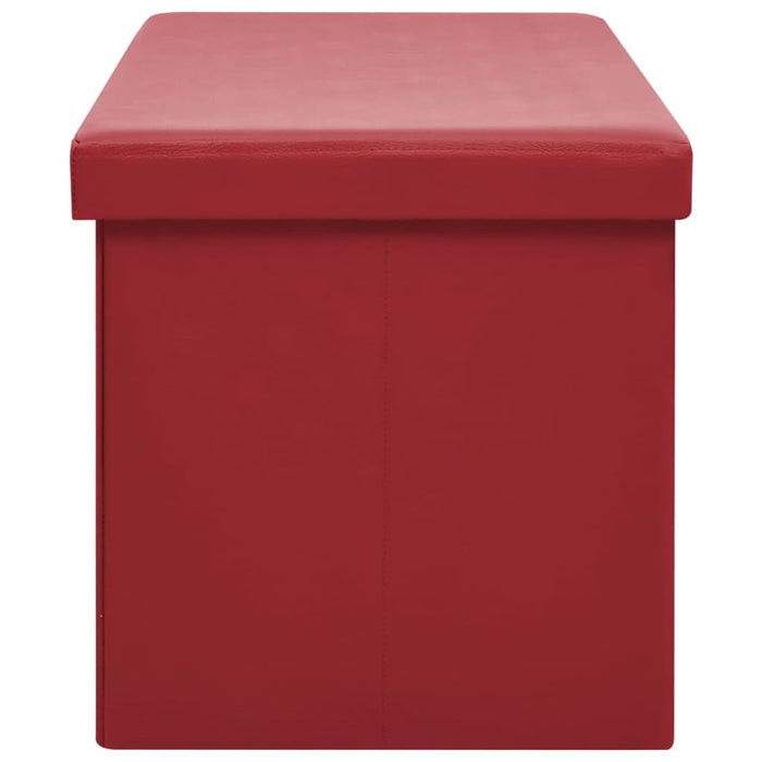 Panca Portaoggetti Pieghevole Rosso Vino in PVC 338800