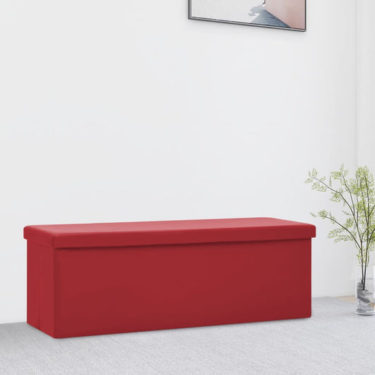 Panca Portaoggetti Pieghevole Rosso Vino in PVC