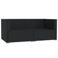 Divano a 2 Posti con Cuscini in Polyrattan Nero cod mxl 34894