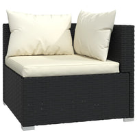 Divano a 2 Posti con Cuscini in Polyrattan Nero cod mxl 34894