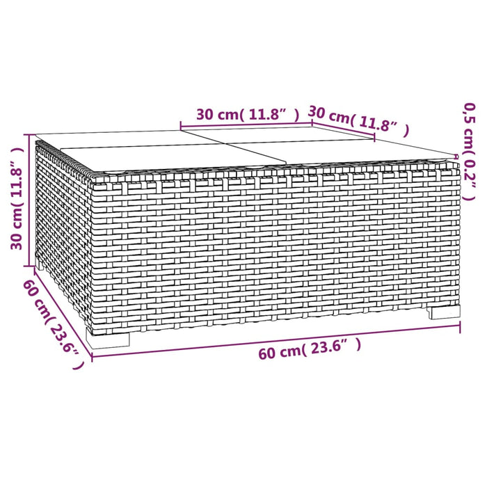 Set Divani da Giardino 3 pz con Cuscini Nero in Polyrattan cod mxl 41243