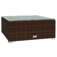 Tavolino da Giardino Marrone 60x60x30 cm in Polyrattan e Vetro cod mxl 75902