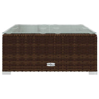 Tavolino da Giardino Marrone 60x60x30 cm in Polyrattan e Vetro cod mxl 75902