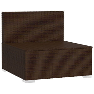 Divano a 4 Posti con Cuscini in Polyrattan Marrone 317508