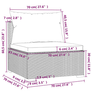 Divano a 4 Posti con Cuscini in Polyrattan Marrone 317508